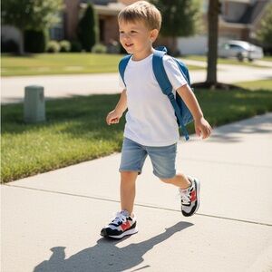 New Balance Black, Red, and Grey Sneakers